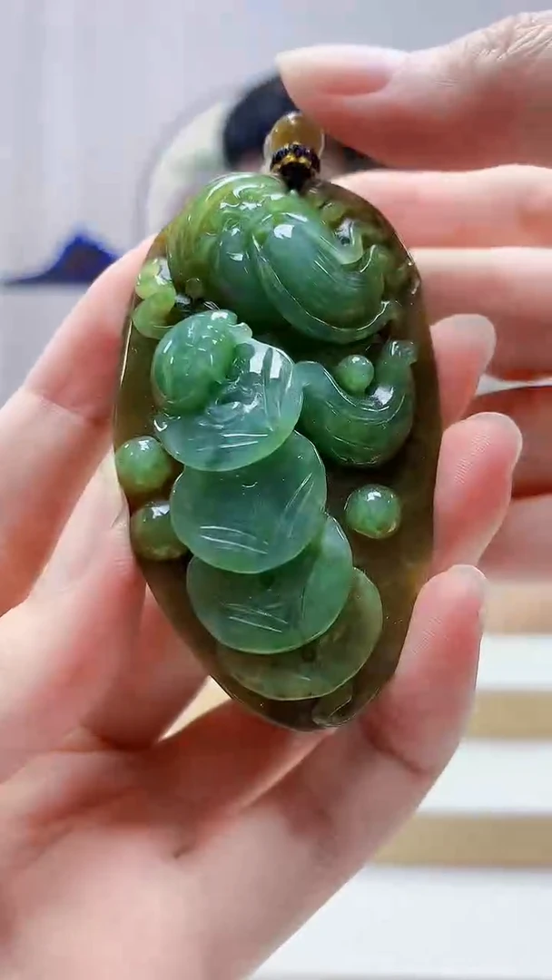 未镶嵌定制翡翠4917zm-毛货挂件财神49