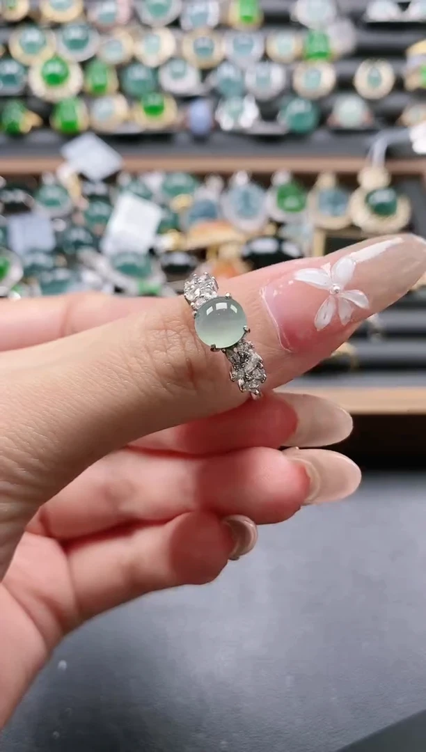 【闪购商品】翡翠戒指银S925镶嵌51511