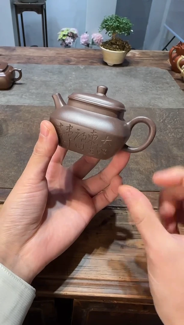 茶壶紫砂白**山天青合欢