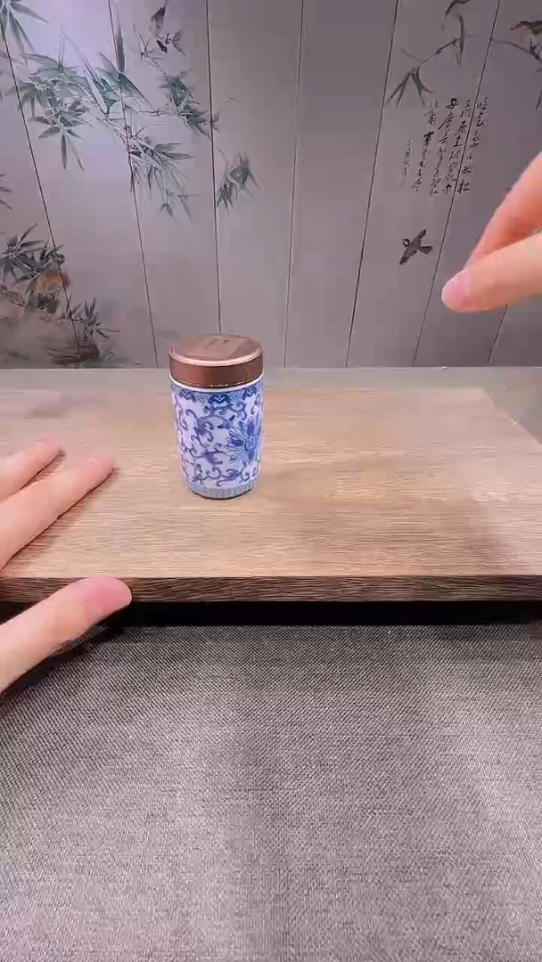 青花百福旅行茶叶罐TJ127