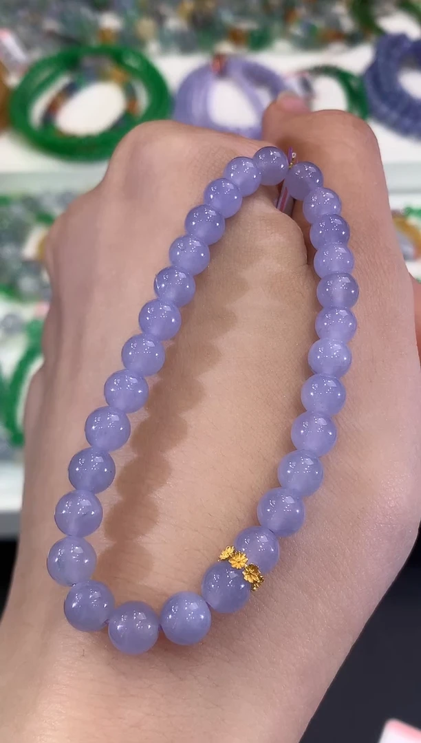 未镶嵌手串翡翠C212  紫货有色差 多样性一件发货