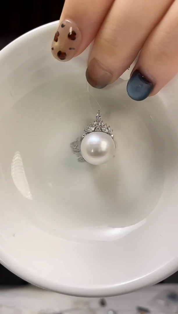 吊坠(不含链)银S925镶嵌海水珍珠13-14澳白珍珠吊坠