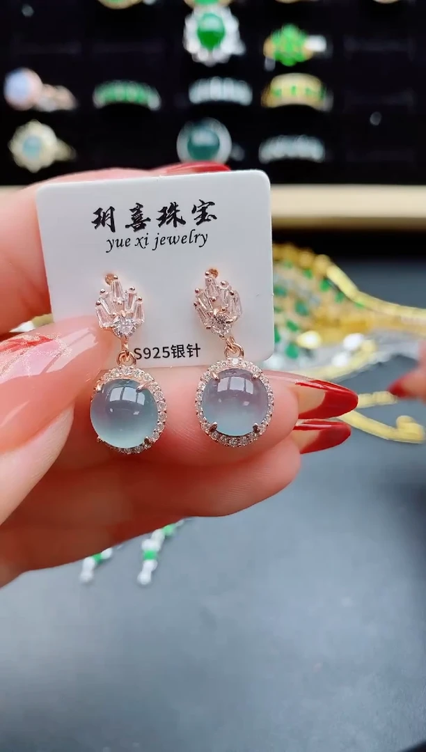 【闪购商品】翡翠耳饰银S925镶嵌321321