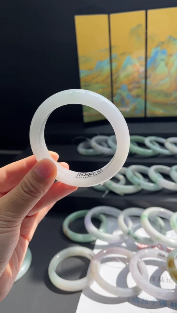 未镶嵌手镯翡翠35#天然缅甸A货翡翠手镯54-55圈口