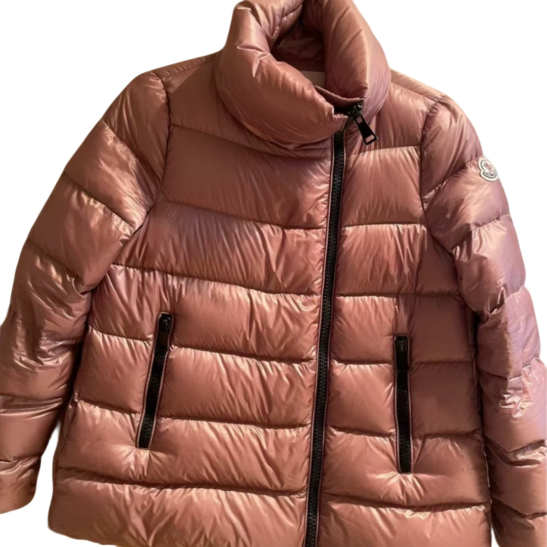 95新 MONCLER 麦殿/羽绒服1码斜襟拉链粉褐色/250121LDR1L04