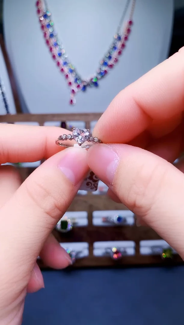 【闪购商品】绿柱石（摩根石）戒指银S925镶嵌39-6