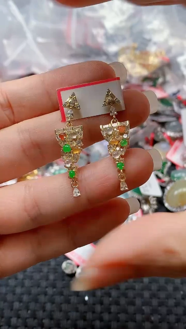 银S925镶嵌戒指翡翠天然A货缅甸翡翠