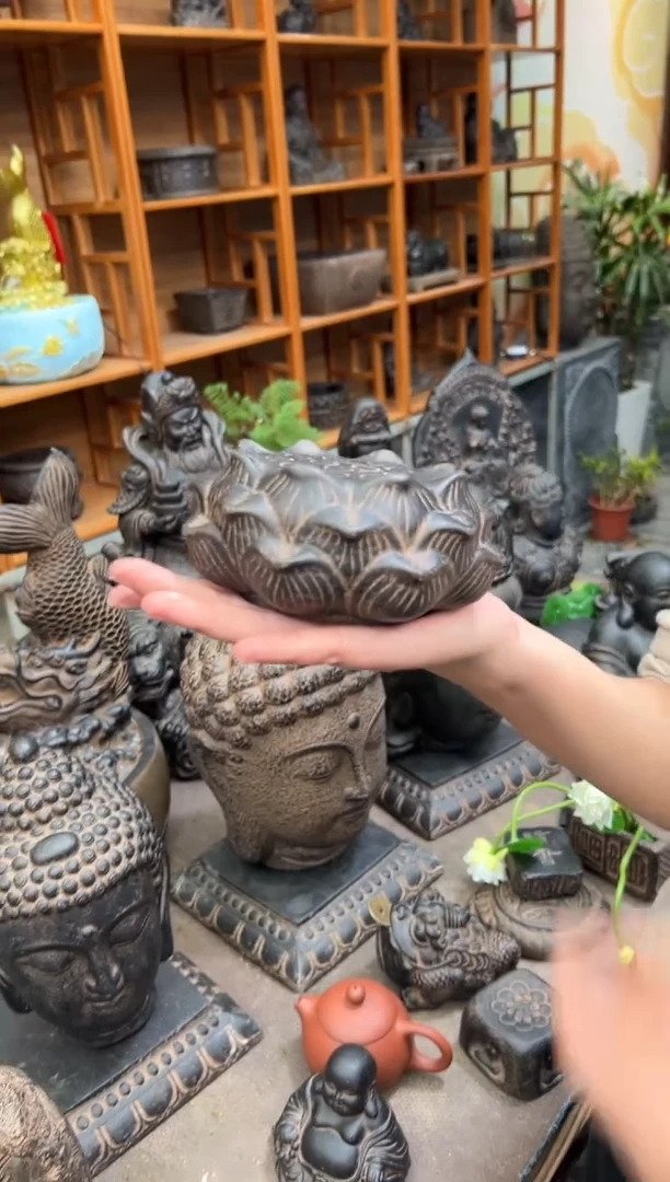 陶土莲蓬实心底座