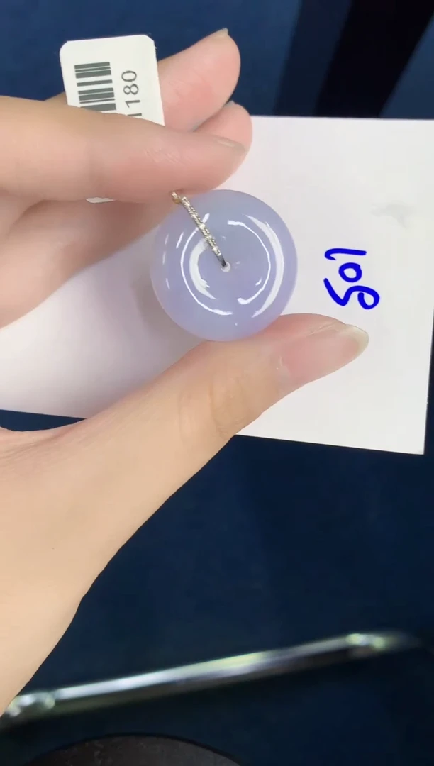 翡翠18K金镶嵌颈饰天然翡翠緬甸A貨