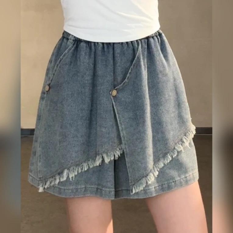 VGVL裙裤设计感下摆不规则裤裙女