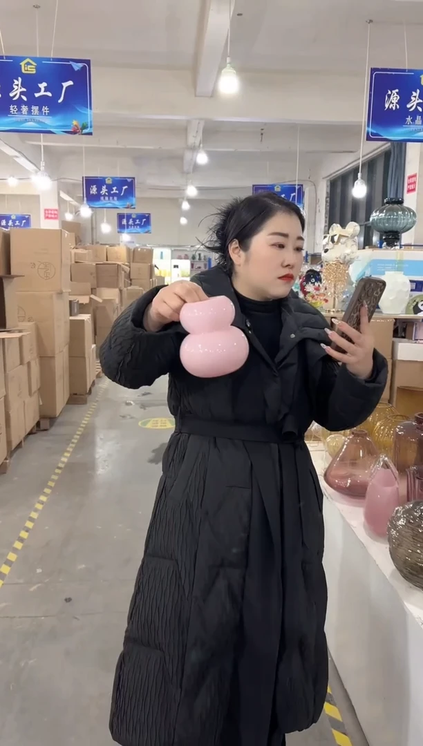【闪购商品】玻璃唐总花瓶厂-微瑕--KXJEY