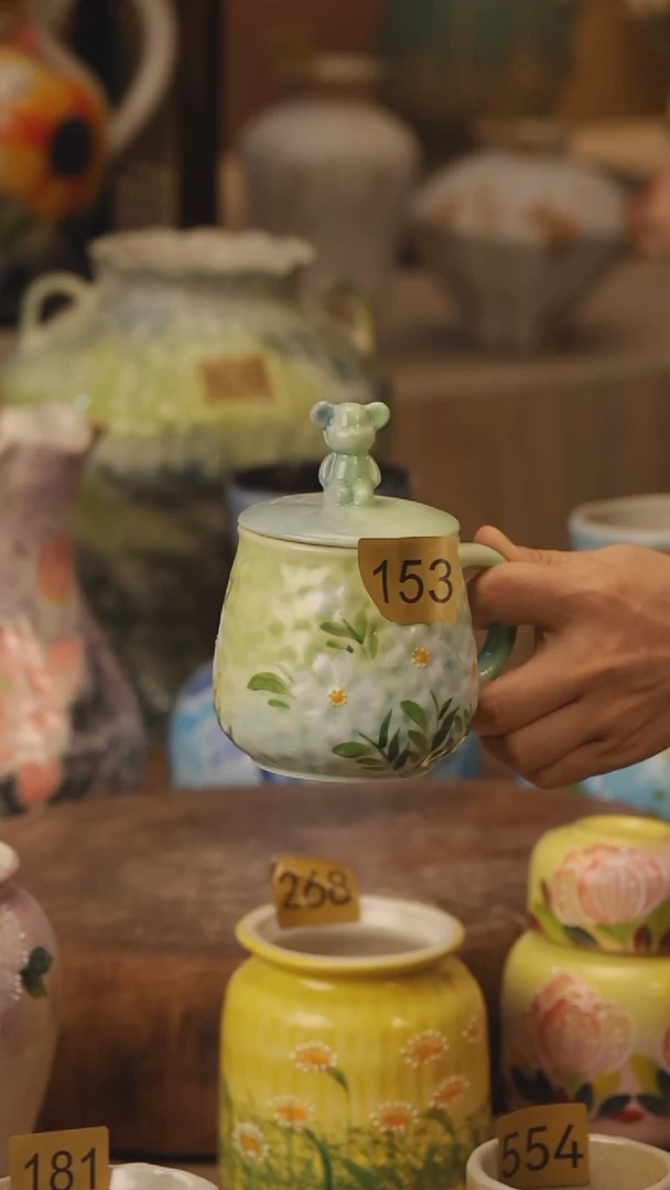 陶瓷153景德镇设计师手作花器摆件侘寂风