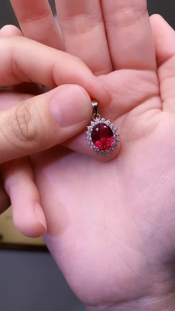 颈饰银S925镶嵌红宝石17