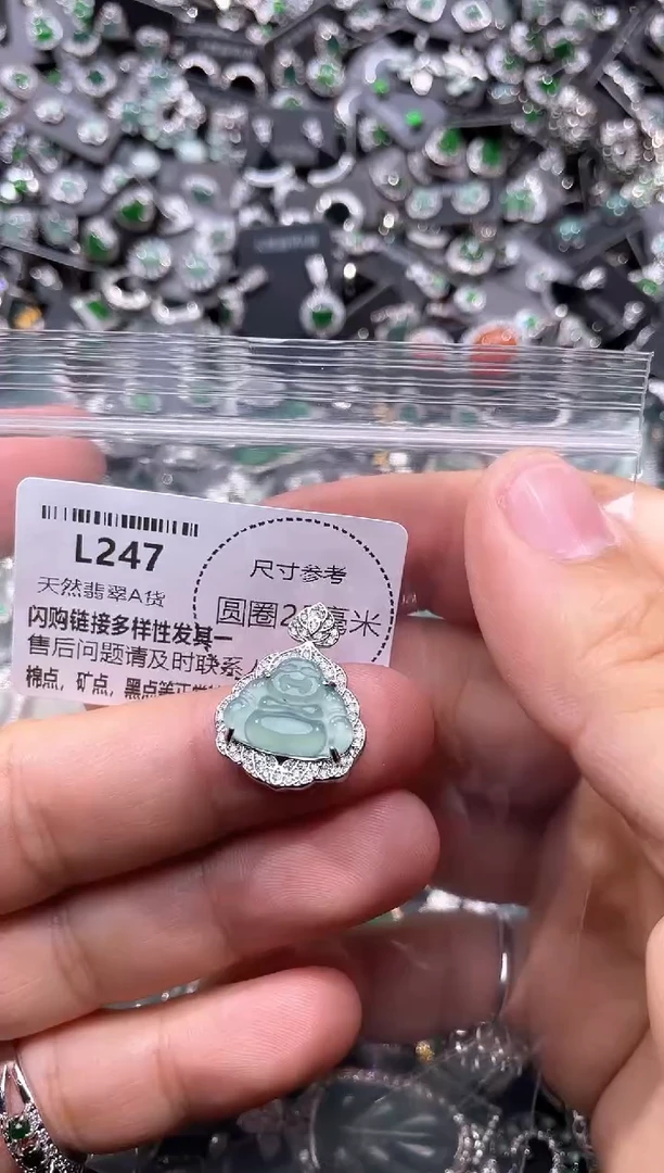翡翠未镶嵌颈饰L247吊坠