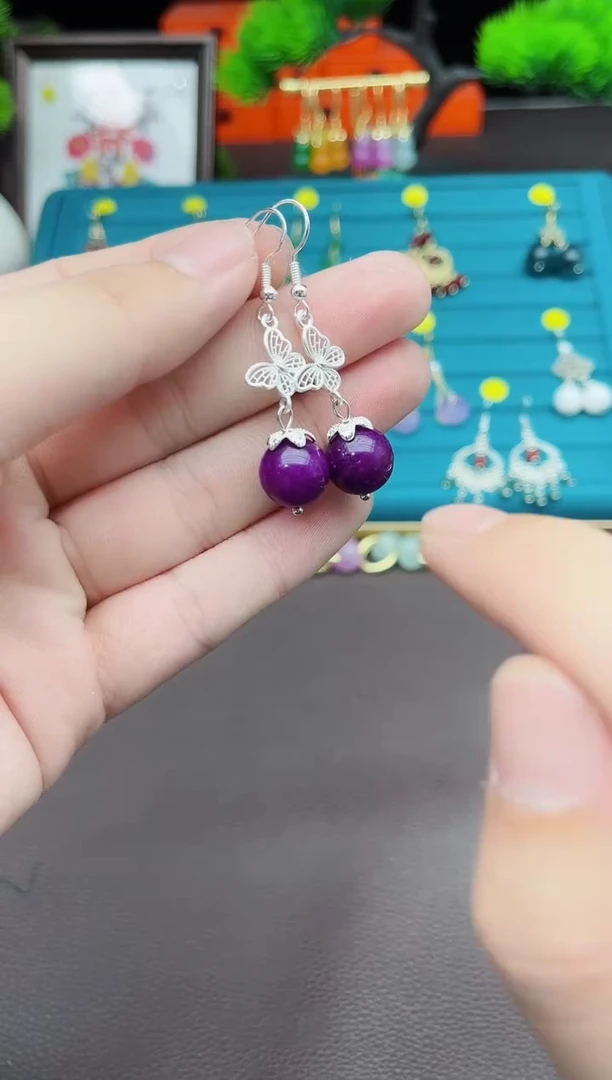 【闪购商品】玛瑙/玉髓耳钉银S925镶嵌414000