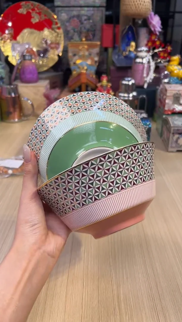 歌剧院面碗（粉+绿）
