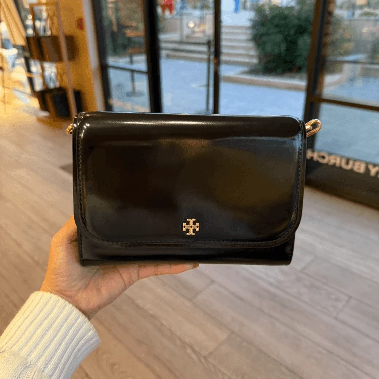 全新未使用 TORY BURCH/汤丽柏琦 专柜ROBINSON黑色手提包147467
