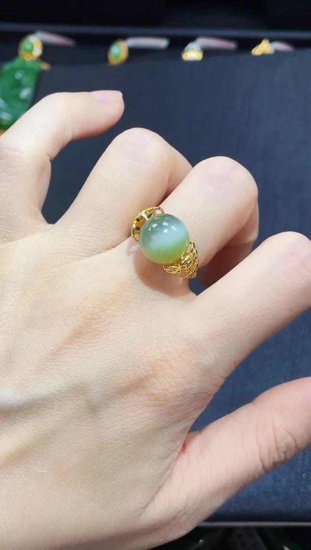 和田玉戒指银S925镶嵌多样性发一