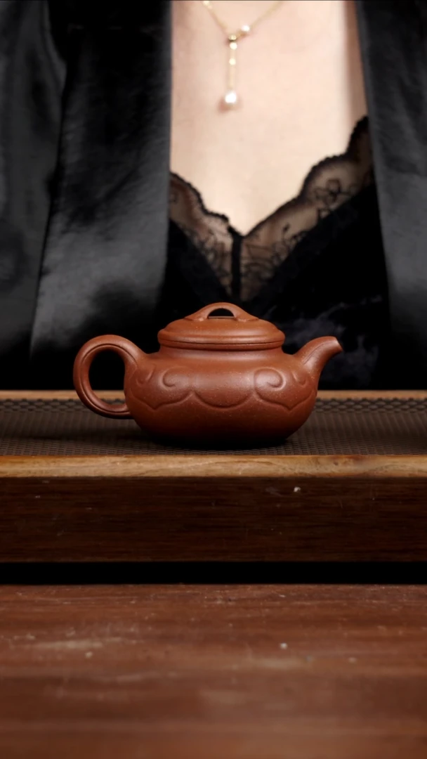 茶壶紫砂桃花泥仿古如意230CC