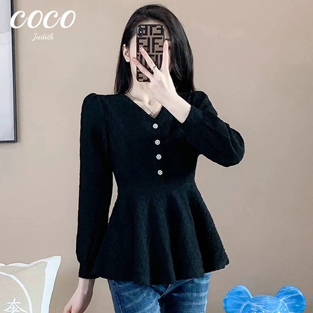 2025年时尚气质百搭减龄设计感新款小衫长袖上衣RG1619