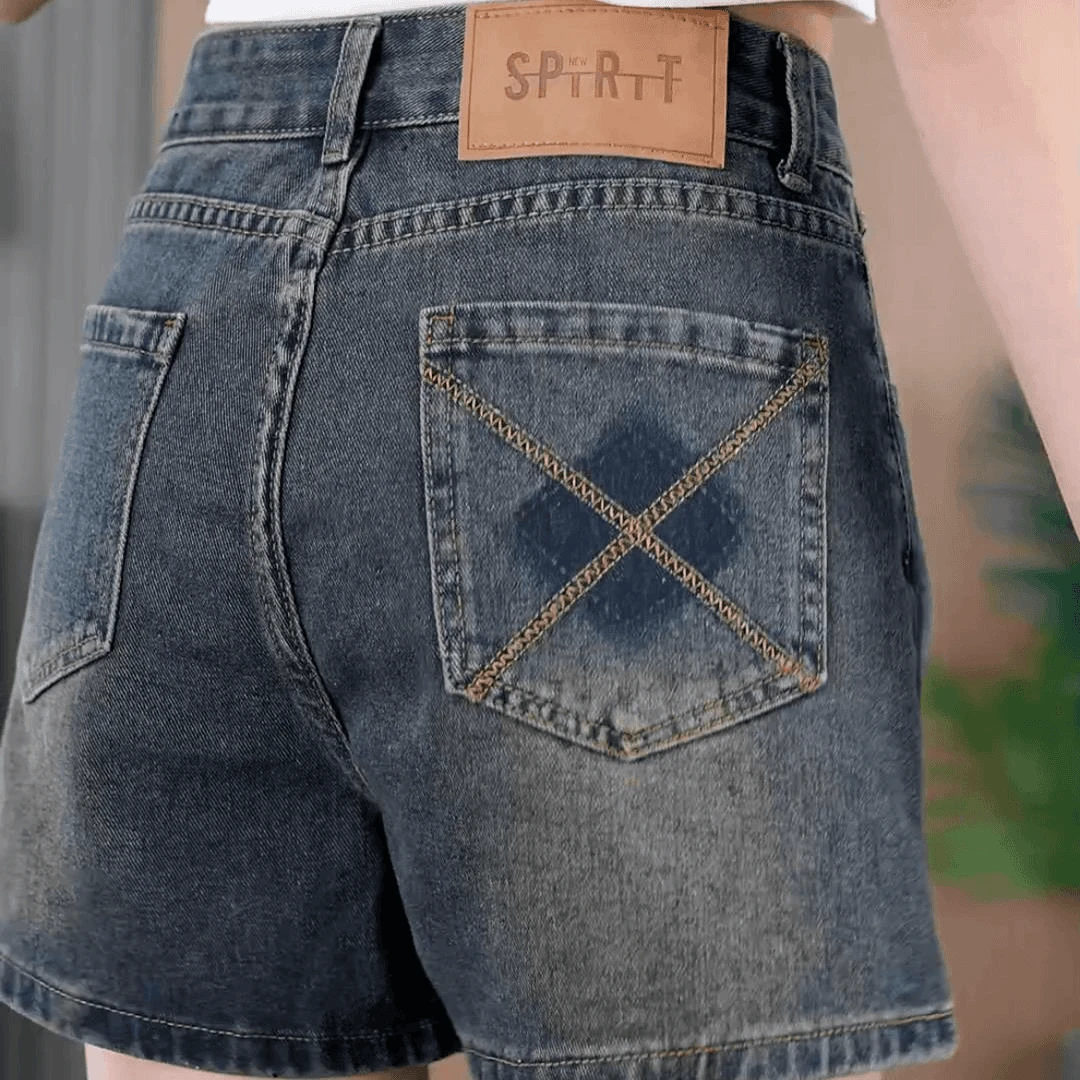 夏季女士短裤A字版阔腿裤显瘦四分裤时尚遮肉显瘦百搭牛仔短裤007