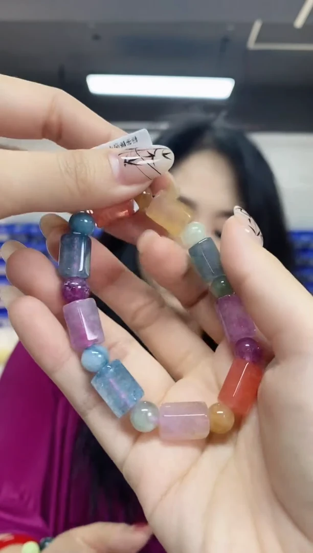 【闪购商品】碧玺手串未镶嵌多样性发其一颜色微差