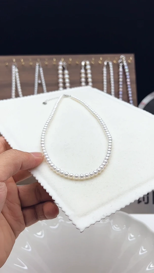 钛钢项链淡水珍珠天然