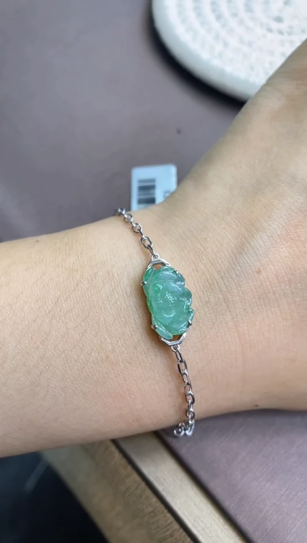 颈饰银S925镶嵌翡翠净货16873