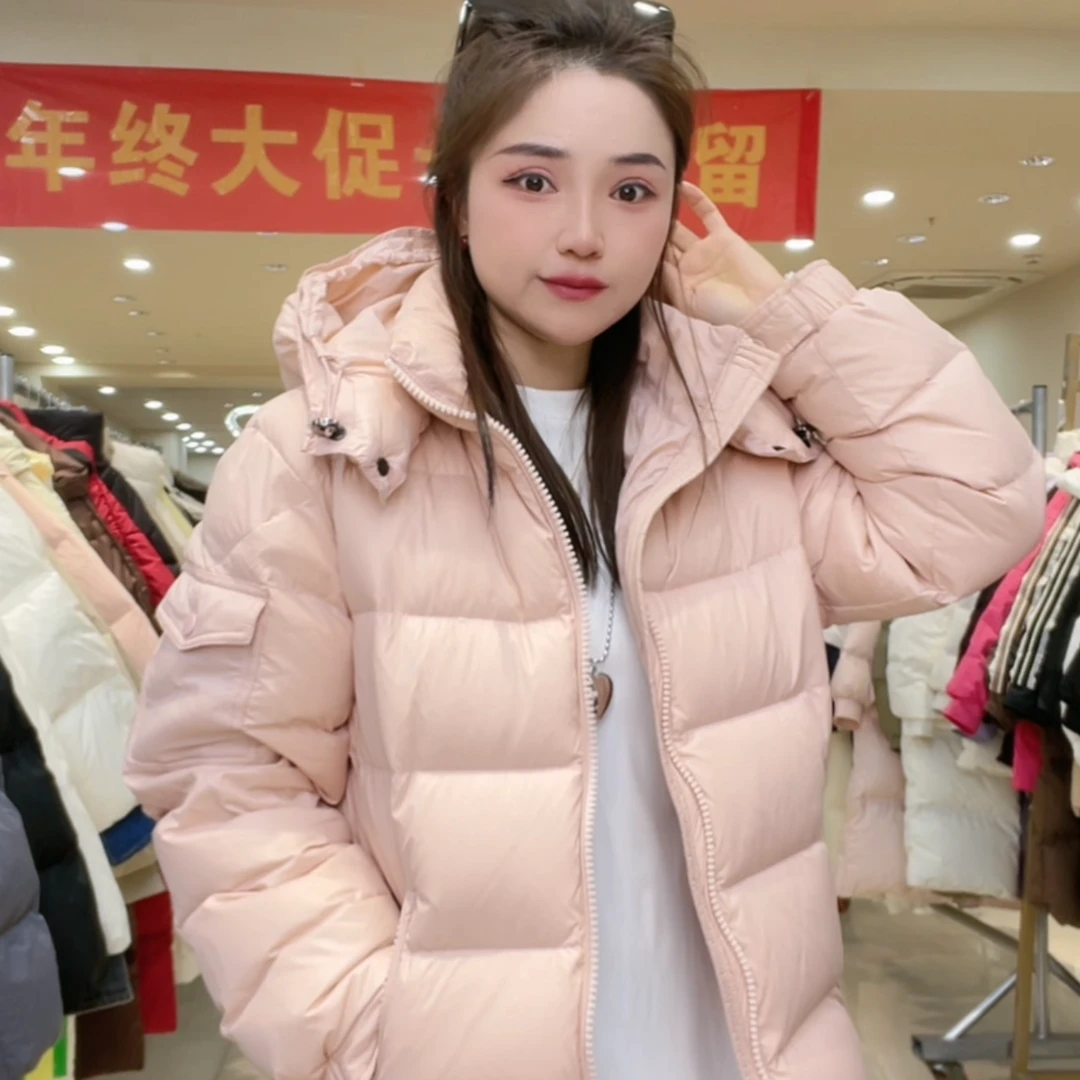 【情情】886连帽女宽松收腰显瘦上衣冬季新款发热外套