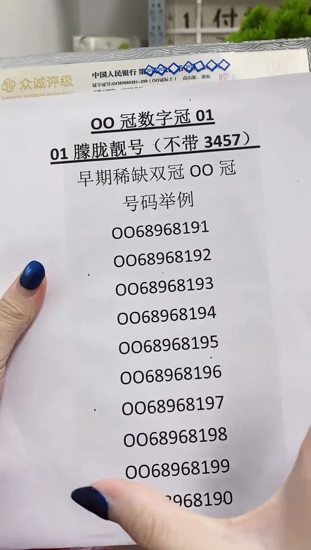 【数字冠OO标十朦胧号】