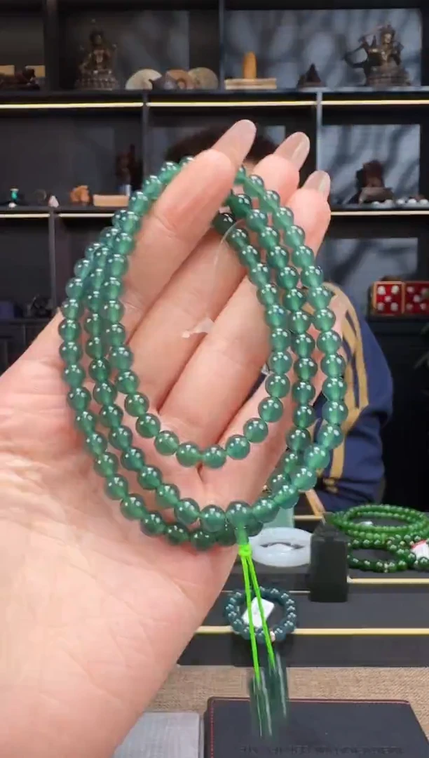 【闪购商品】翡翠手链未镶嵌6mm圆珠108