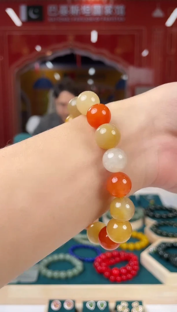未镶嵌手串石英质玉（金丝玉）金丝玉手串