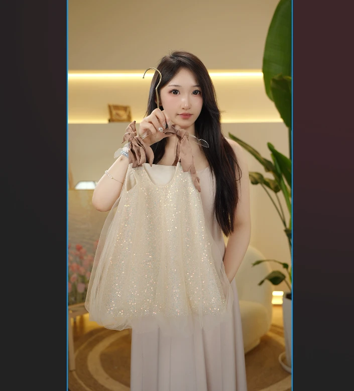 【现货】女童拼接吊带连衣裙2025夏款女孩公主裙立体裙子39122