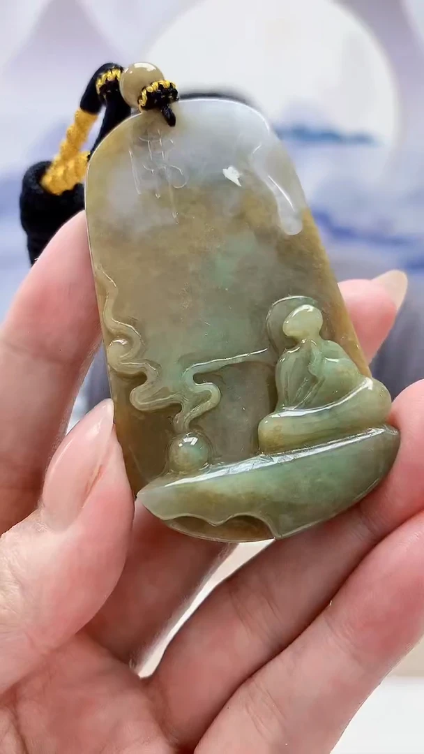 未镶嵌定制翡翠5060MM-毛货挂件146