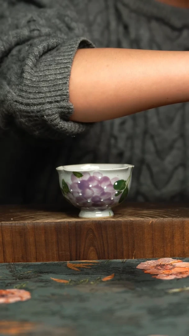 杯釉下彩手工手绘同款陶器