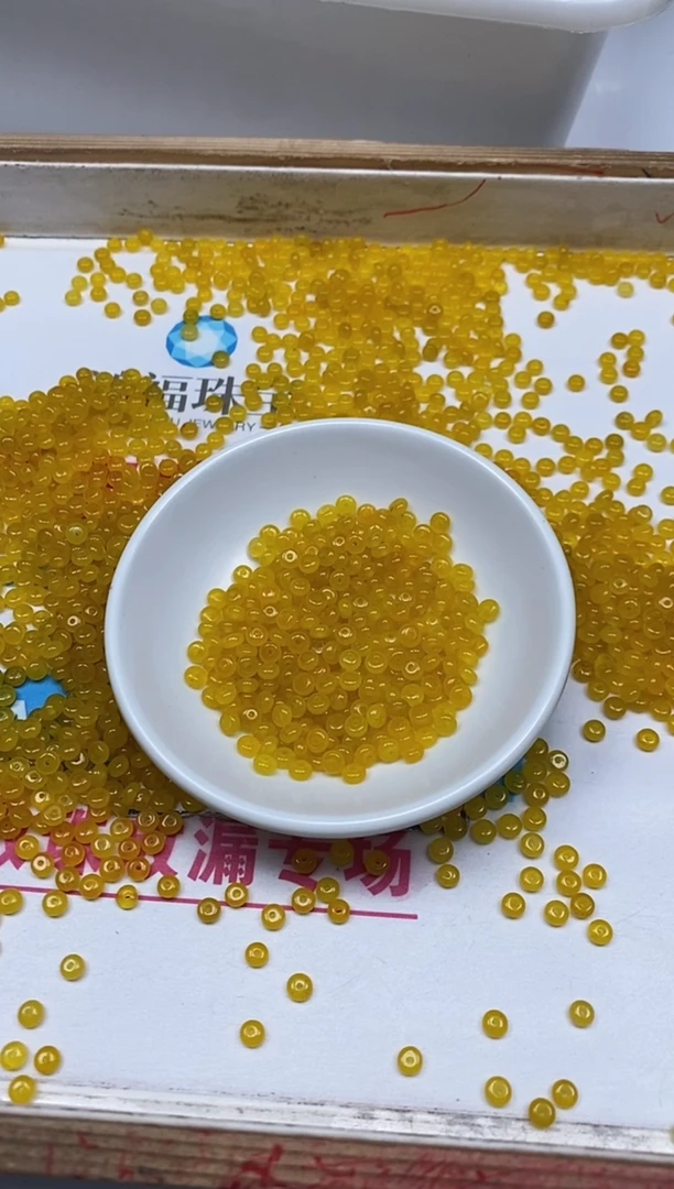 玛瑙/玉髓散珠未镶嵌B2214 鸡油黄算盘2*4mm50个6.8元
