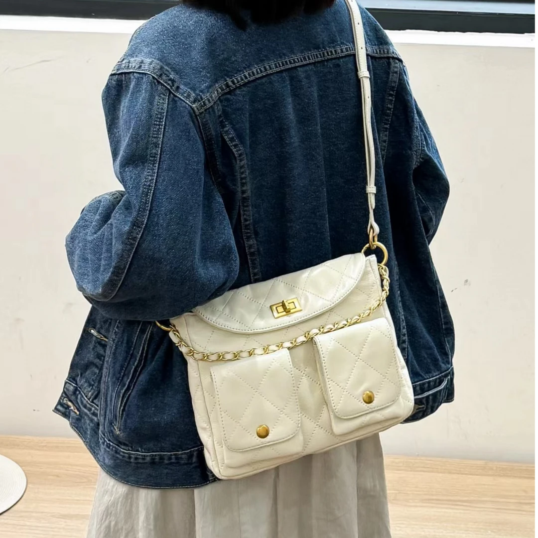 【尚恩CC】KLL-66062-奶昔白-轻奢小众时尚女士包