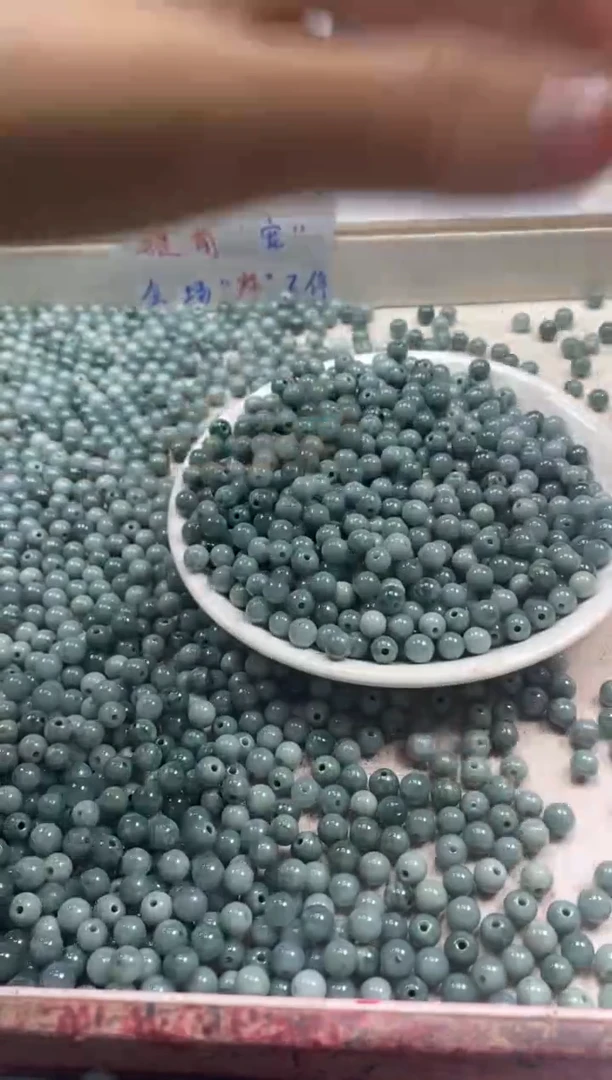 【闪购商品】翡翠颈饰未镶嵌w2760翡翠蓝水6mm*60颗