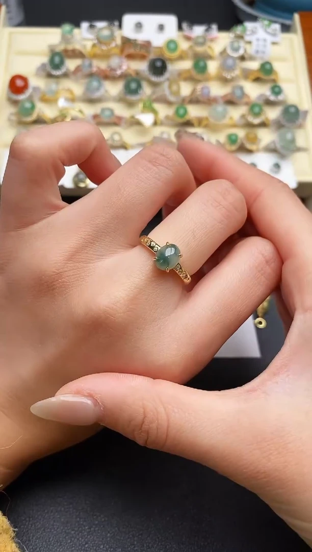 【闪购商品】翡翠戒指银S925镶嵌11111111+7