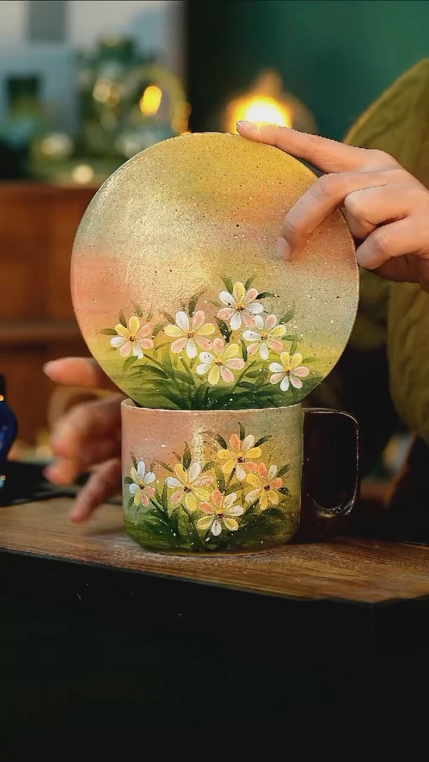 【闪购商品】杯手绘心瓷陶瓷浮力