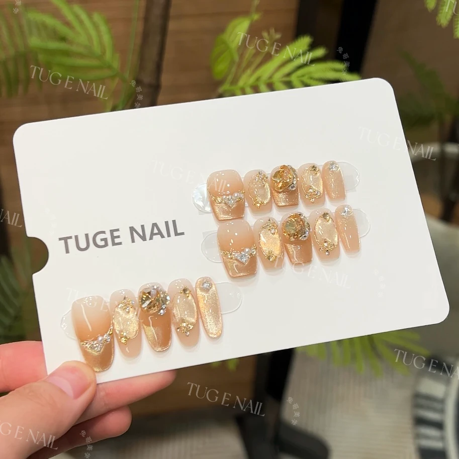 TugeNail“情人”【东洲水晶】秋冬氛围纯手工猫眼设计穿戴甲1166
