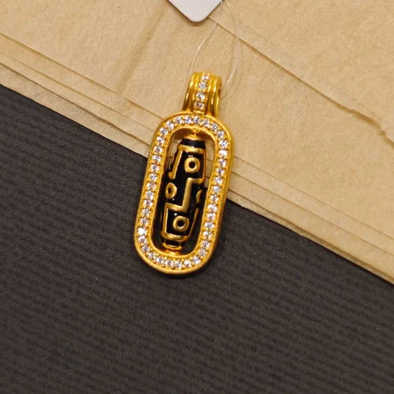 足金999 九眼天珠吊坠