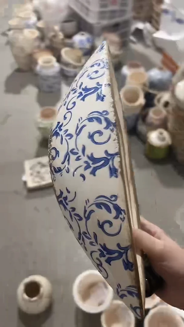 【闪购商品】陶瓷陶瓷花盆高9CM内口31CM