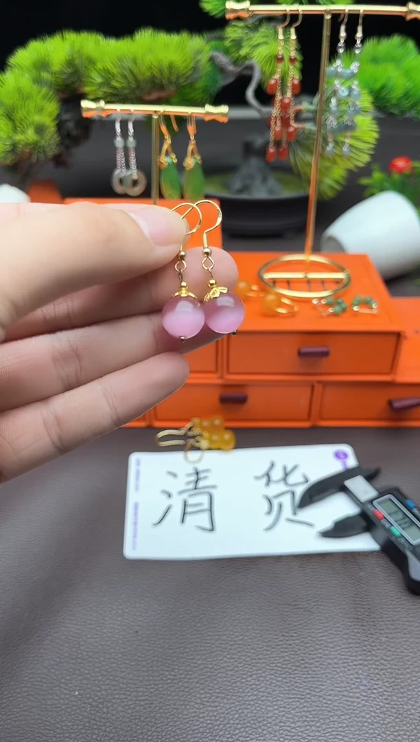 玛瑙/玉髓耳饰银S925镶嵌301