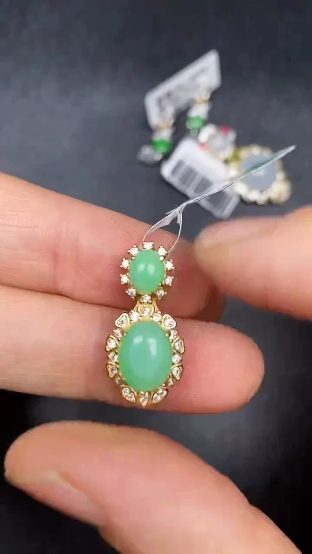 银S925镶嵌戒指翡翠3700