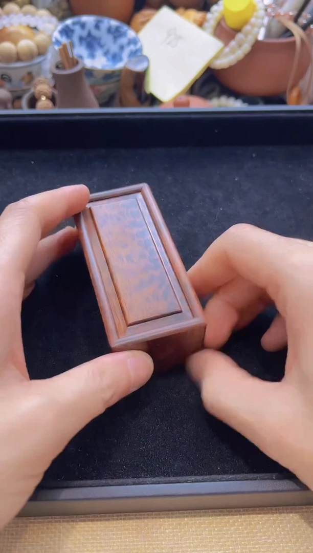 乌木类书架880蛇纹木抽拉盒9.5*4.5*3.8