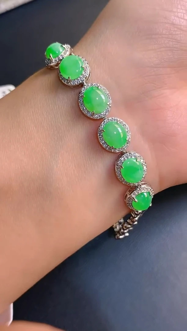 【闪购商品】翡翠耳饰银S925镶嵌天然A货翡翠1