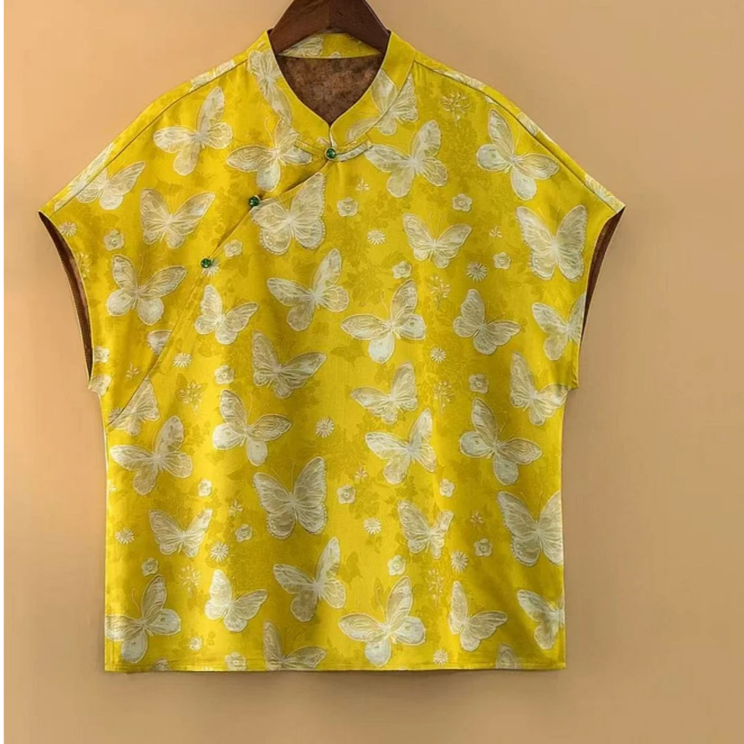 【梁山伯】新款洋气遮肉显瘦气质上衣百搭印花小衫3063