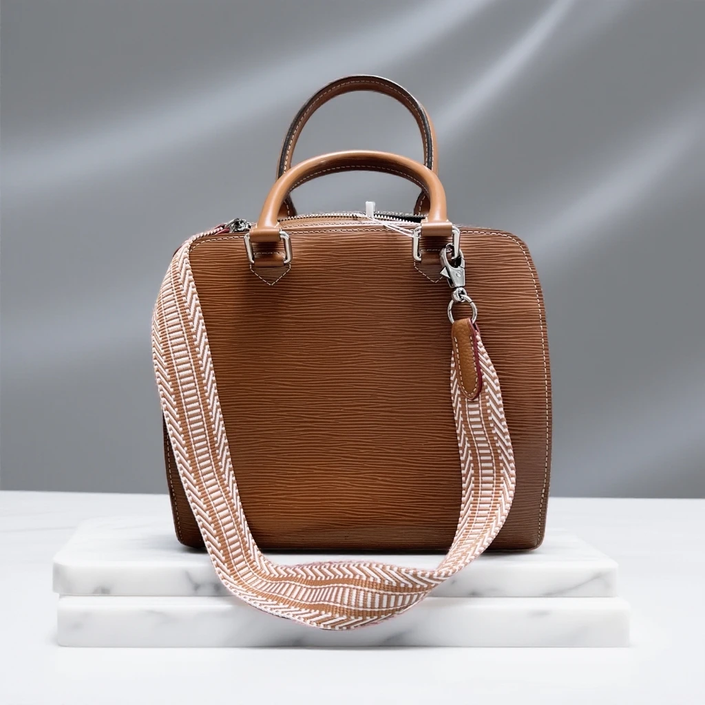 95新 LouisVuitton/路易威登  棕色水波纹手提包 1838 9623