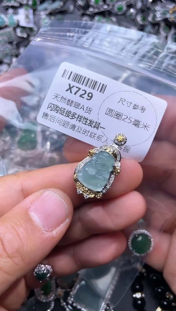 【闪购商品】翡翠颈饰未镶嵌X729吊坠